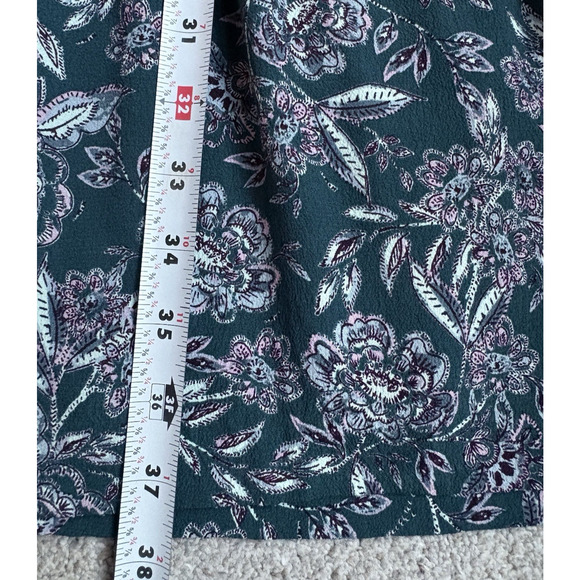 Garnet Hill Teal Floral Paisley V-neck Fit & Flare Dress Lined Pockets 12 Boho - Picture 16 of 16